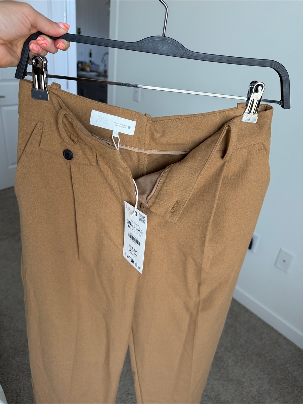 Zara Camel Tan Women’s Tailored Ankle-length Chinos